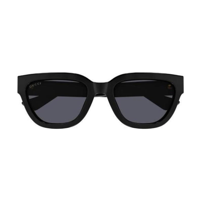 GUCCI Gg Logo Irregular Cat Eye Sunglasses Unisex Couple Black