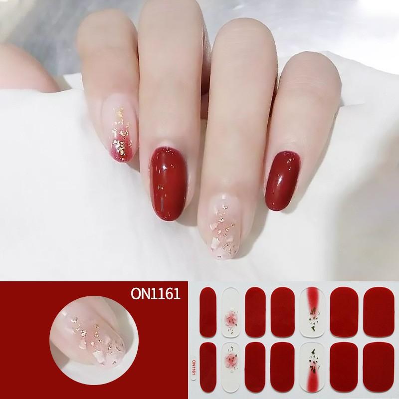 Nail Art No-bake Nail Stickers Full Stickers, 14-finger No-bake Gel Nail Stickers, Nail Art Full Stickers