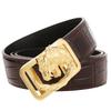 Meier Men's top grain leather belt with stainless steel automatic buckle