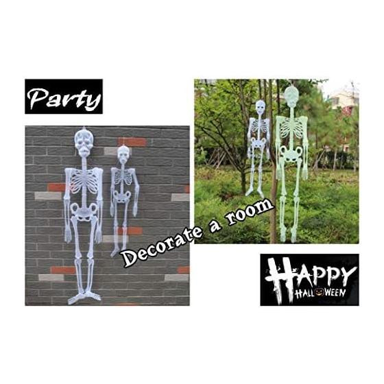 Glowing Skeleton Doll 90cm Set of 2 Luminous Skeleton Toy Party Room Car Interior Decoration Horror Figure