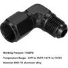 Ucreative 90 Degree Swivel 6AN Female to AN6 Male Flare Fitting Adapter Aluminum Black 2PCS