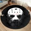 fridaythe13th Round Area Rug,Carpet Rug for Living Room Bedroom Sofa Playroom Decor,Non-slip Floor Mat