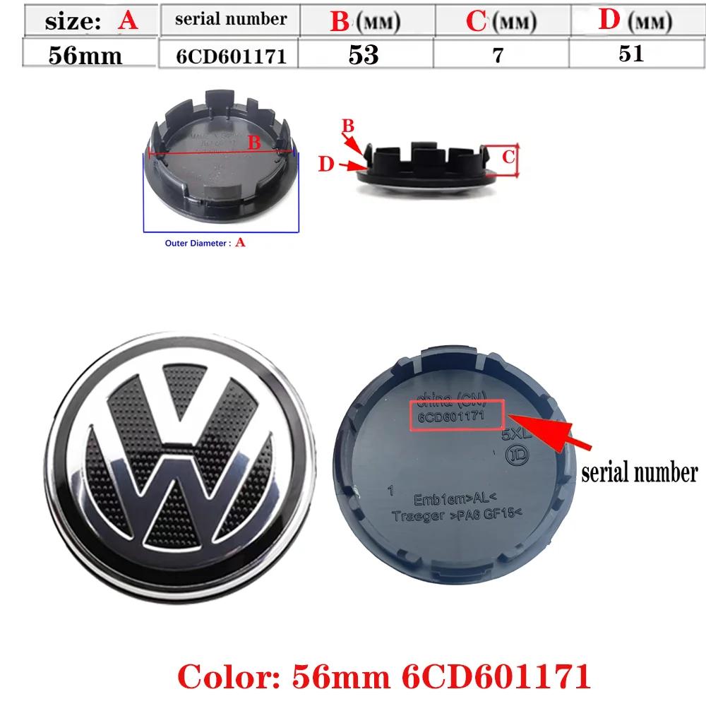 For Volkswagen 4pcs 55mm 56mm 65mm 70mm Car Wheel Center Hub Caps Cover for VW Volkswagen Golf Polo Passat Touran CC B5 B6 B7 Jetta accessories AVZ1