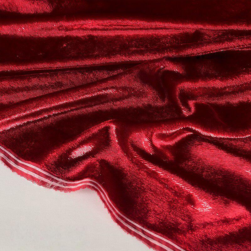 Soft Shiny Velour Bright Thread Fabric Inverted Velvet Designer Fabrics For Cheongsam Full Dress Diy Sewing Materials, Inelastic