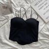 Hot girl with chest cushion pure desire cross suspender vest women's summer sexy beautiful back worn externally worn internally short underwear