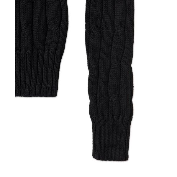 Polo Ralph Lauren SS23 Pull en maille torsadée unie brodé Pull femme Noir WMPOSWENC020663-001