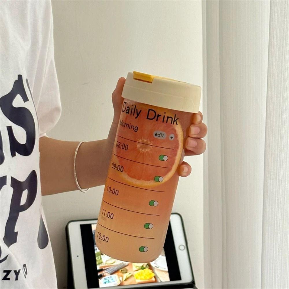 Alarm Clock Alarm Clock Straw Cup Large Capacity Outdoor Glass Straw Cup  Primary School Students