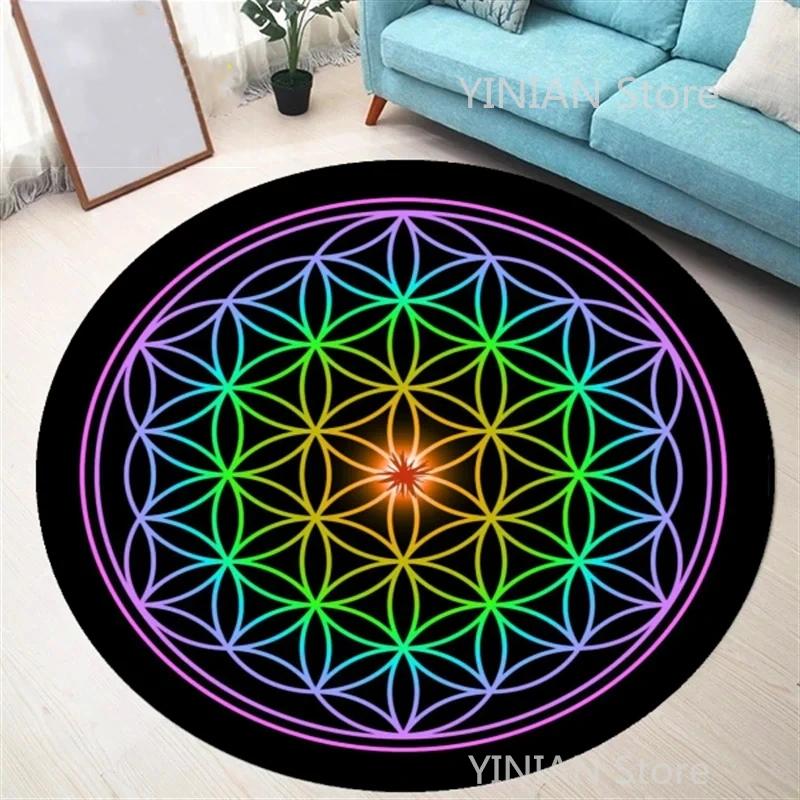 Geometry Round Carpet Cushion Living Room Bedroom Floor Mat Doormat Sofa Computer Chair Area Rug Dropshipping Wholesale
