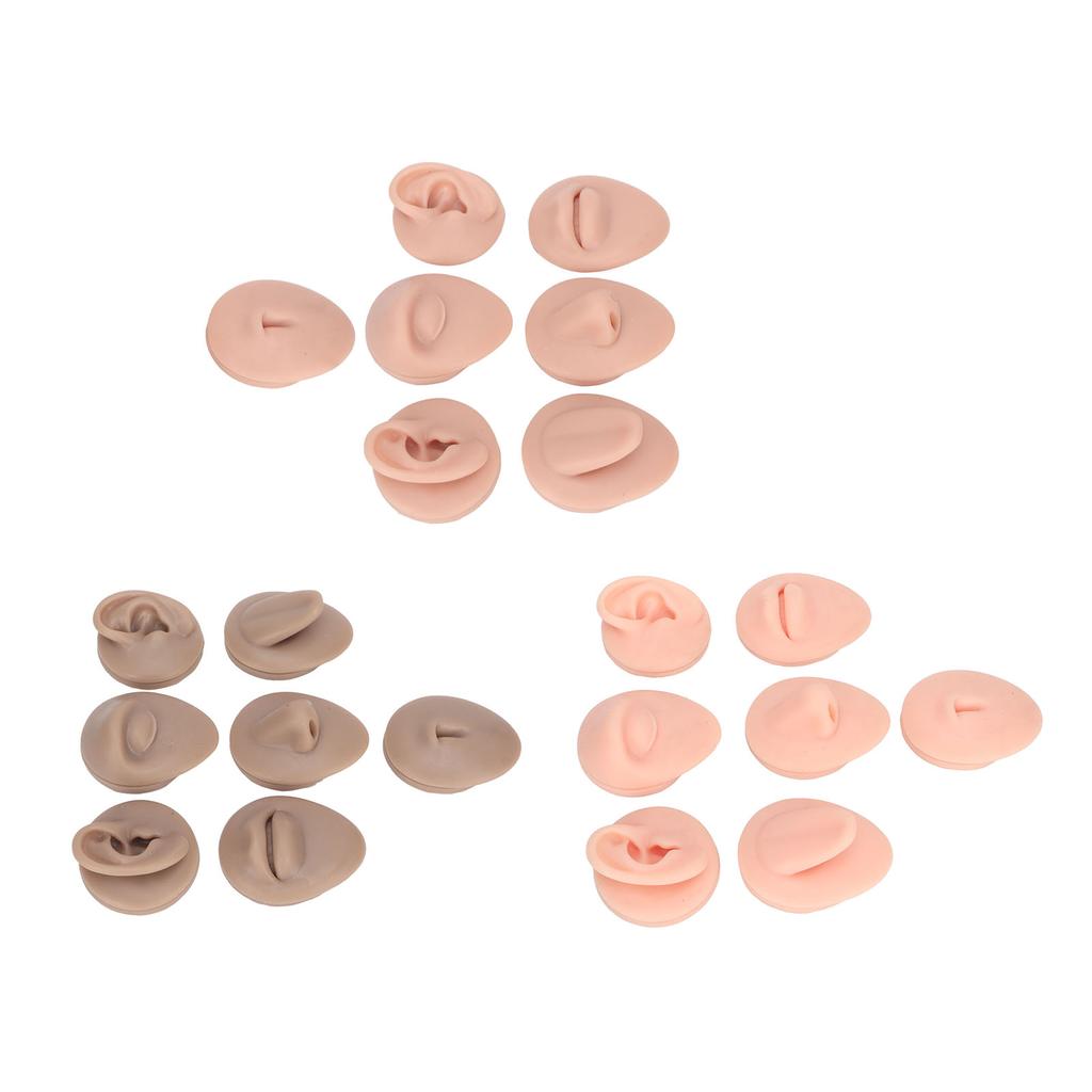 Ohrmodell, weiches Silikon, einfach zu bedienendes Übungsmodell für Körperpiercings, wiederverwendbare 3D-Simulation, Nasenzungenmodell für Anfänger