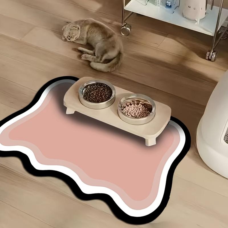 

Коврик для кормления кошек - Нескользящий Водонепроницаемый Моющийся Поддон для корма для домашних животных, Прочная Непроливающаяся конструкция для кошек и собак малых и средних пород, Легко моющийся коврик для обеда домашних животных 11.81*15.75 inch