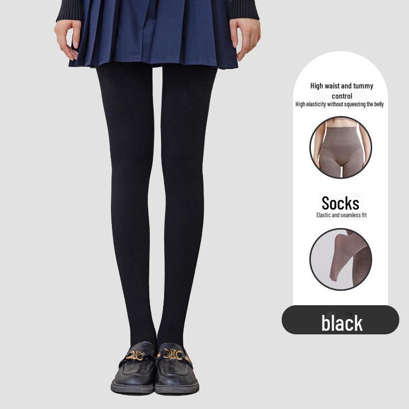 Women's Gray Tall Cotton Leggings - New Spring/Autumn Style, No-Drop, Slimming Long Pantyhose