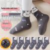 Girls' Warm Cotton Terry Socks: Cozy Mid-Calf for Autumn/Winter, Plus Velvet Thickened, Ideal for Babies and Children