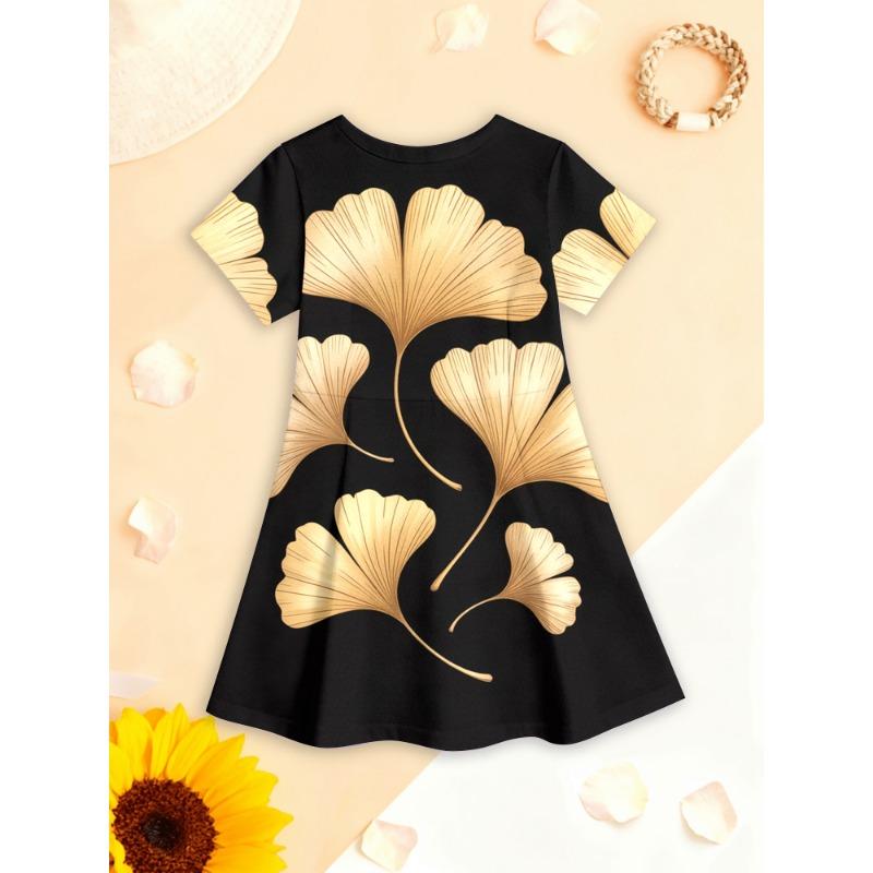 Girls' 3D Summer Dress Panda Illustration - Cute Panda Pattern for Outdoor Play, Birthday Parties, School Events