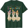 Cinco De Mayo Llama Sombrero Fiesta Graphic Print Cotton T-Shirt Casual Short Sleeve Tee