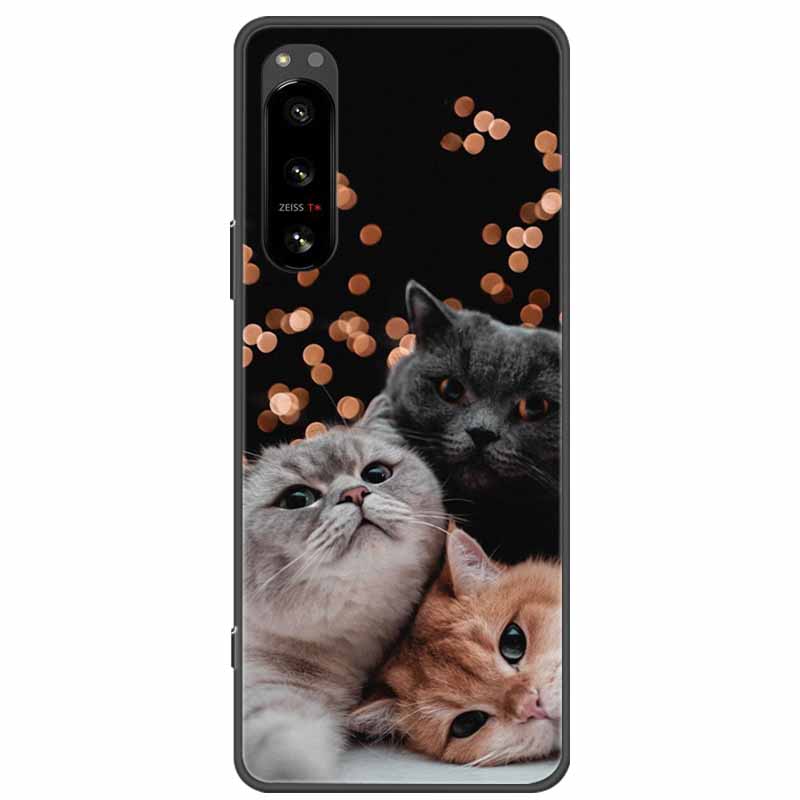 For Sony Xperia 5 III Case Soft TPU Cute Cats Silicone Protective Cover for Sony Xperia 5 II Phone Cases Xperia5 Cartoon Fundas