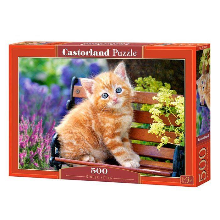 Puzzle castorland 500 pièces - chaton roux - thème animaux