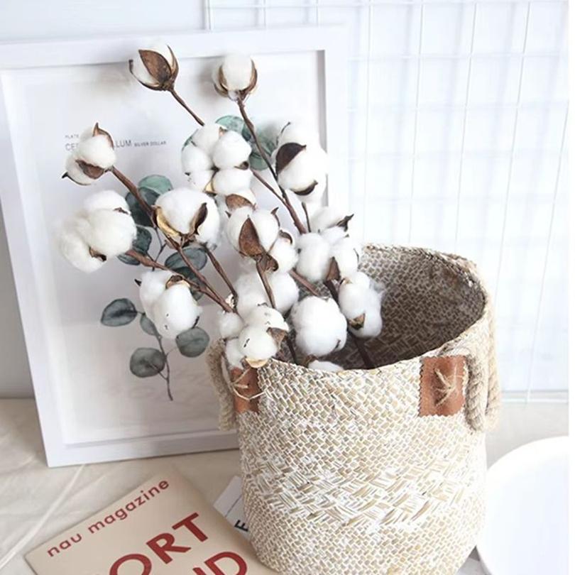 1/4pcs Natural Cotton Artificial Plants Flower Branch Wedding Festivals Parties Flower Garland Vase Home Dining Table Decoration