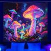 Mushroom Fantasy Forest Tapestry Psychedelic Neon Background Wallpaper Esports Room Decoration Home Decoration