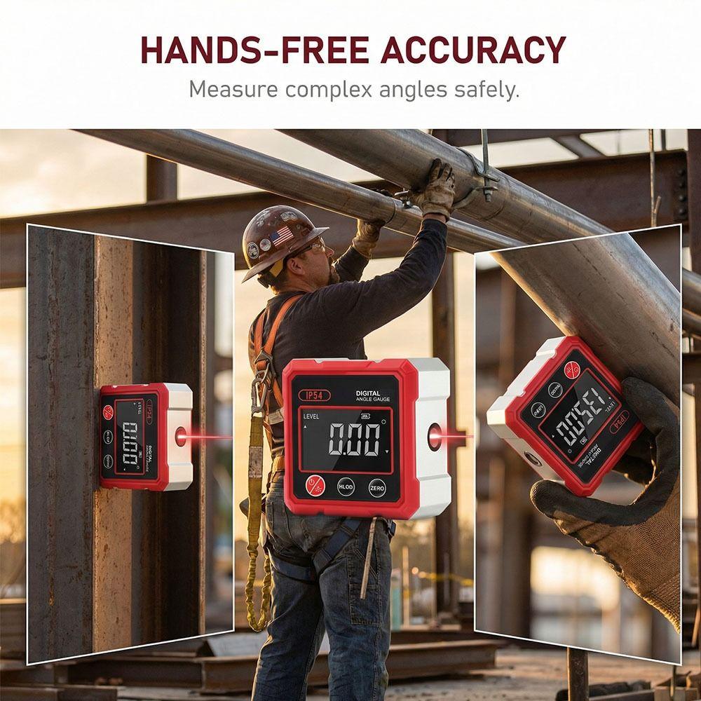 With Dual Laser Inclinometer 4x90° Electronic Goniometer Digital Angel Meter  Carpenter Tools