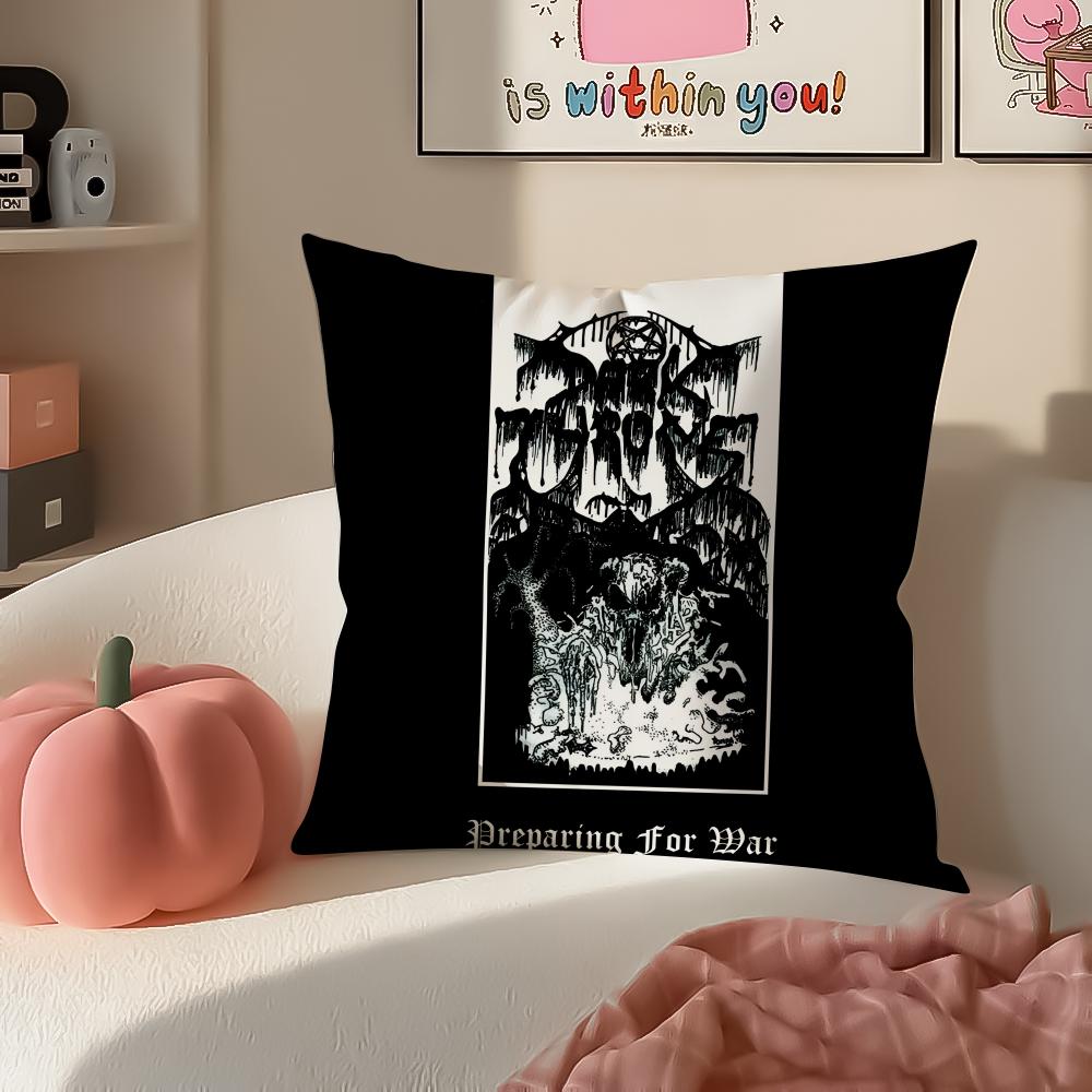 Black Metal Norwegian Art DDarkthrone Pillow Cushion Cover Pillowcase Short Plush Invisible Zipper Room Sofa Cushion Cover