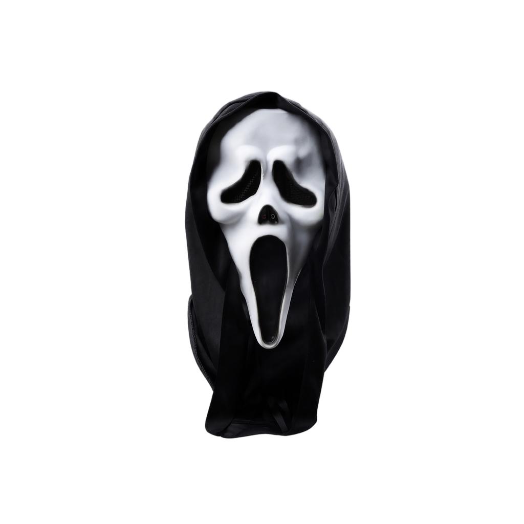 Latex Full Head Mask Scary Scream Ghost Face Costume Prop for Halloween Party Cosplay Role Play