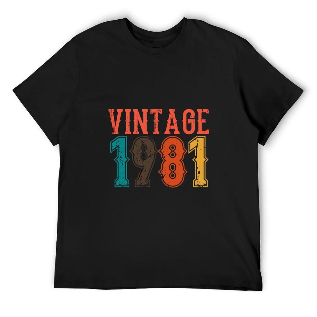 1981 vintage born, Birthday gift T-Shirt kawaii clothes Aesthetic clothing tops sublime men graphic t shirts