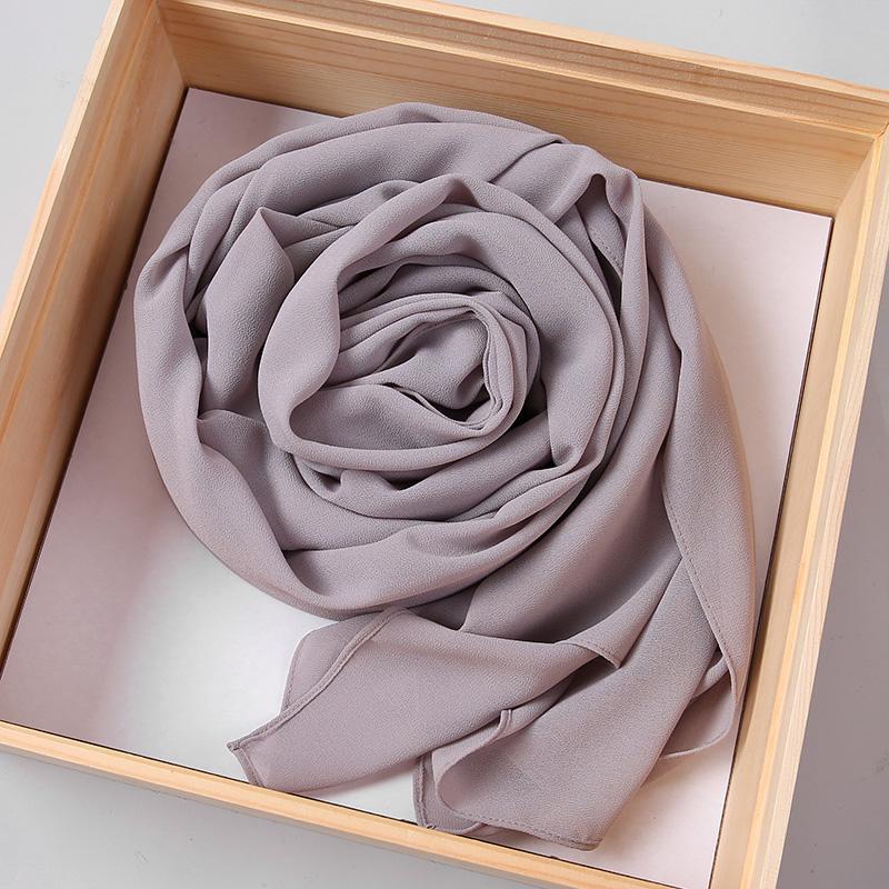 Big Size Long Hijab Premium Heavy Chiffon Scarf Malaysian Muslim Hijab Long Shawl Plain Wraps Tudung Bawal 2M*72CM