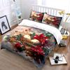 Golden Merry Christmas Design Bedding Duvet Cover Set Duvet Cover Pillowcases  (1*Duvet Cover 2*Pillowcases, without duvet insert)