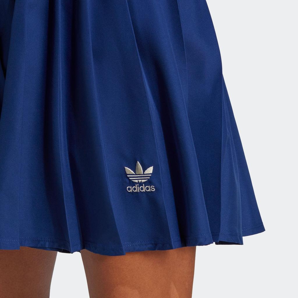 Adidas Solid Color Logo Pleated High-Waist Skirt Women Bottoms Blue IC5235