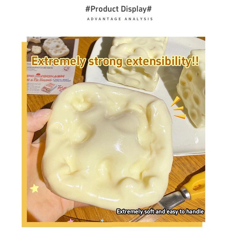 Tpr Käse-Zange Quetsch-Kokosöl Handgemachte Kugel Kunststoff Non-Rebound Zange Stressabbau Squishy Partygeschenke