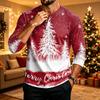Men's Long Sleeve Shirt Christmas Print Holiday Casual Top