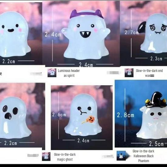 Luminous Halloween Ghost Wizard Resin Figurine for Micro-landscapes