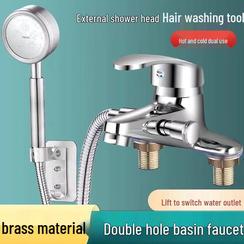 HUANGCHAO Jednouchwytowa Bateria Umywalkowa Ciepła i Zimna z Ręcznym Prysznicem