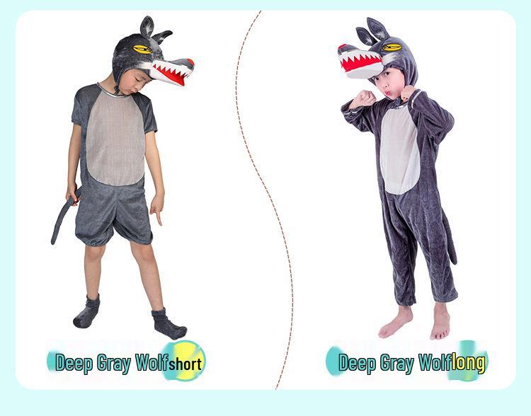 Gray Wolf, Tiger, Lion, Sheep, and Crocodile Kids' Animal Performance Costumes for Shows