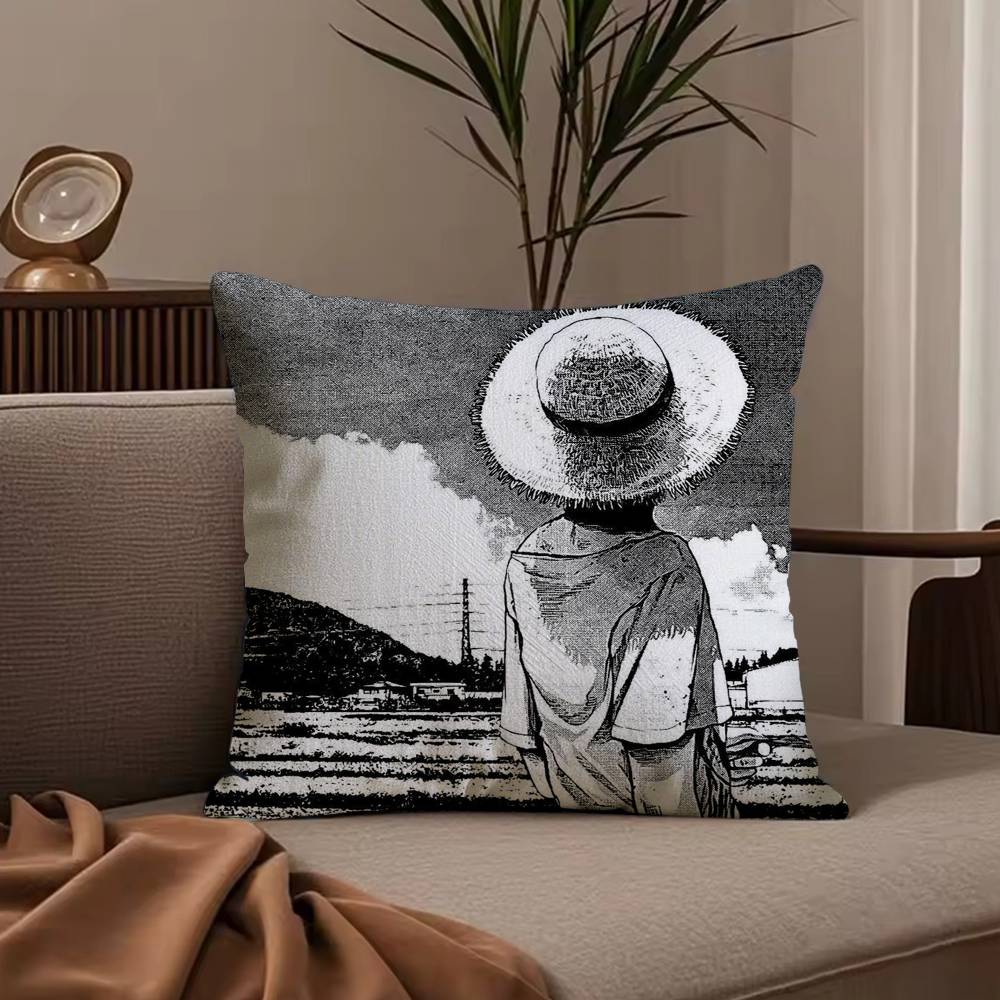 Anime G-Goodnight P-Punpun Pillow Case Anti-dustmite Pillowcase Invisible Zipper Silky Short Plush Sofa Cushion Cover