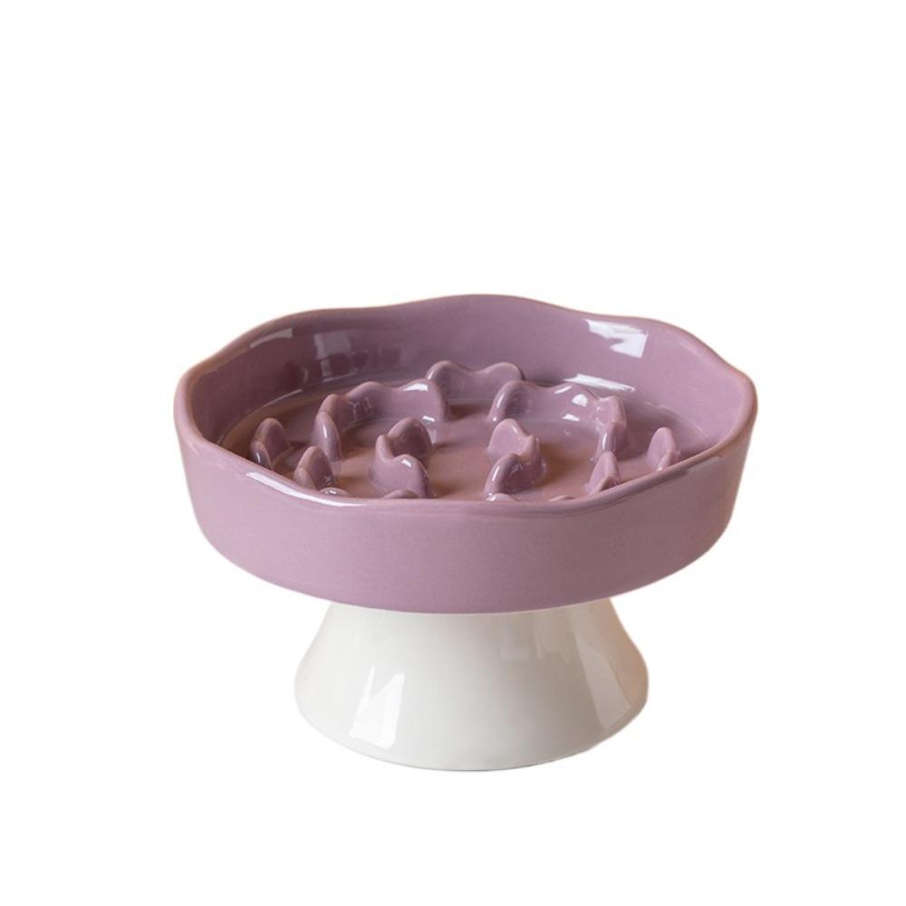 

Multi-use Pet High Foot Bowl Cute Dog Feeding Basin Anti Knock Pet Drinking Feeder Water Container фиолетовый