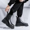Chelsea High Top Martin Boots Men's Smoke Boots Increase Height British Warm Autumn and Winter Leather Boots 59002-R