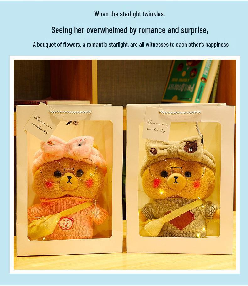 Adorable Internet Celebrity Bear Plush Toy - Cute, Huggable Birthday Gift for Girls, Perfect Sleeping Companion