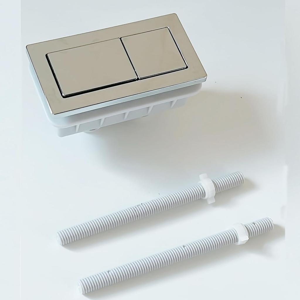 WK802C Toilet Rectangular Push Button for Dual-Flush Tank Replacement Parts Chrome