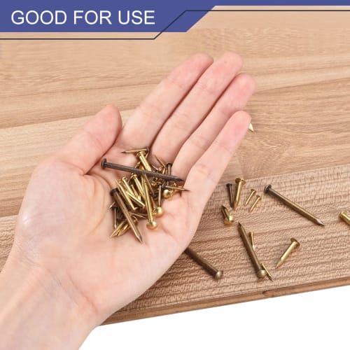 uxcell 120pcs Small Thin Nails, 1.2mm x 8mm (DxL), Small Brass Nails, Hardware Nails for Wooden DIY Decorative Boxes, Household Accessories, Bronze To