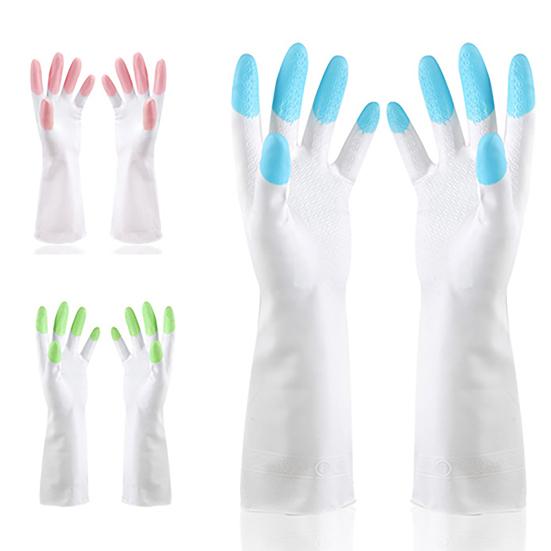 1 Pair Gloves Reusable Protective PVC Kitchen Cooking Cleaning Safety Gloves for Cleaning