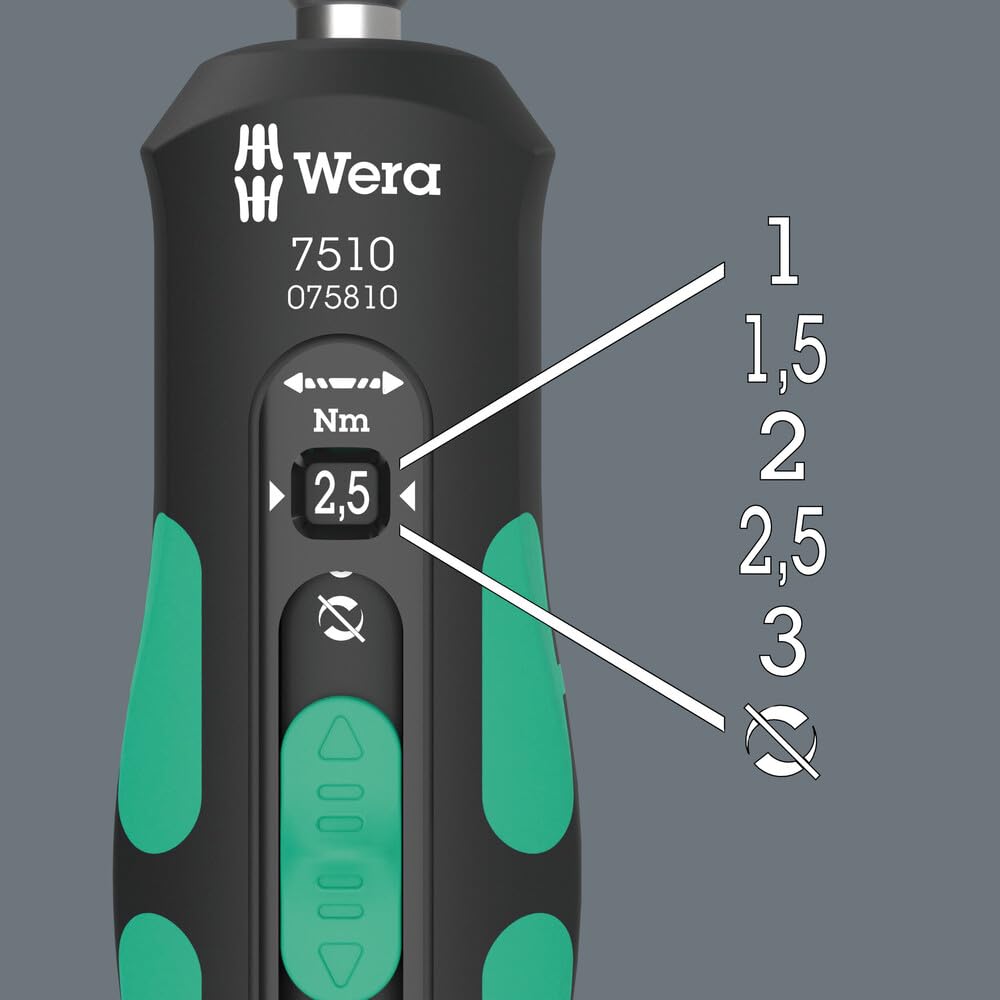 Wera 05075810001 7510 Kraftform Torque Driver Speed Torque Nm Imported from Wrench, 1-3 [Officially Japan]