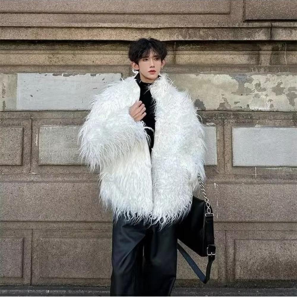 Winter Fashion Show Style Ins Network Celebrity Imitation Mink Fur Men and Women High-end Second-hand Corrugated Long Fur Coat