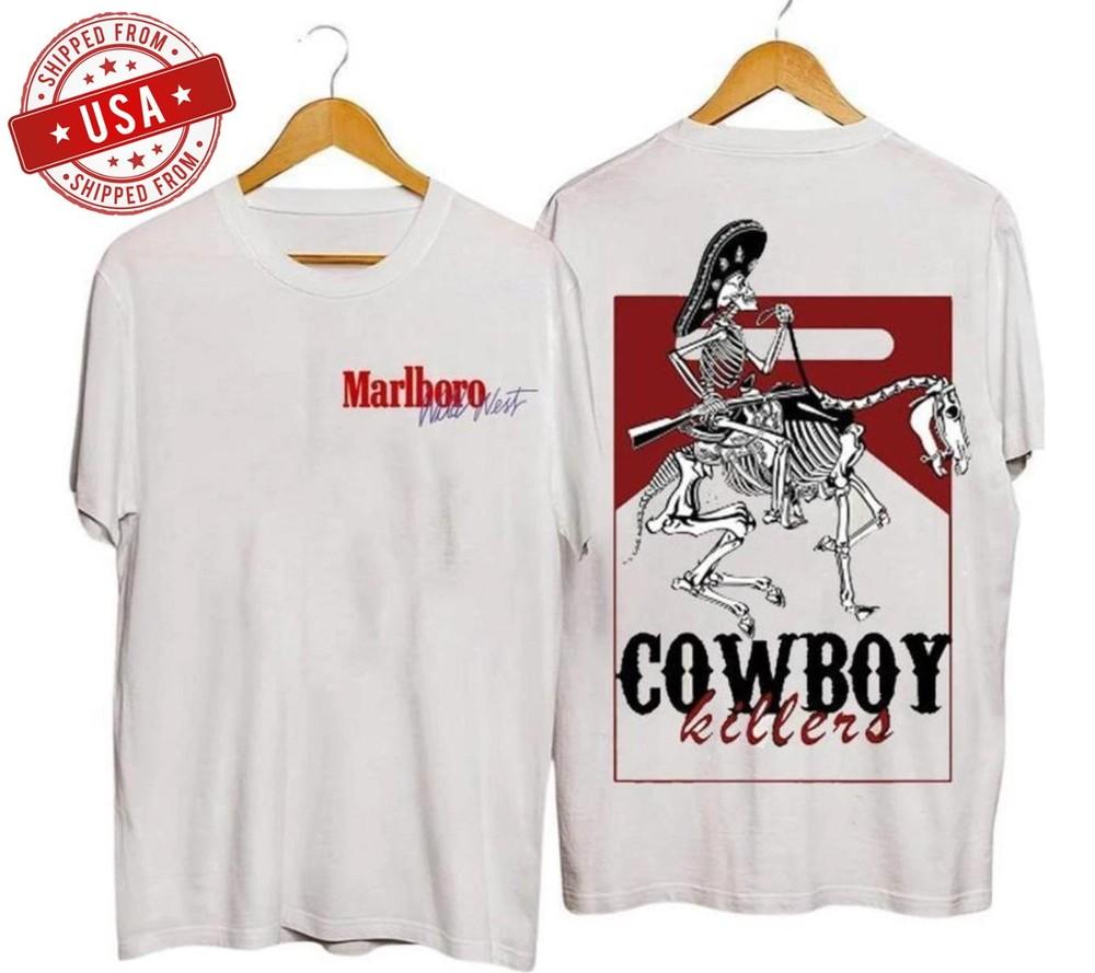 Винтажная разноцветная футболка Marlboro 1990-х годов, Ковбойская унисекс футболка Унисекс футболка XXXL