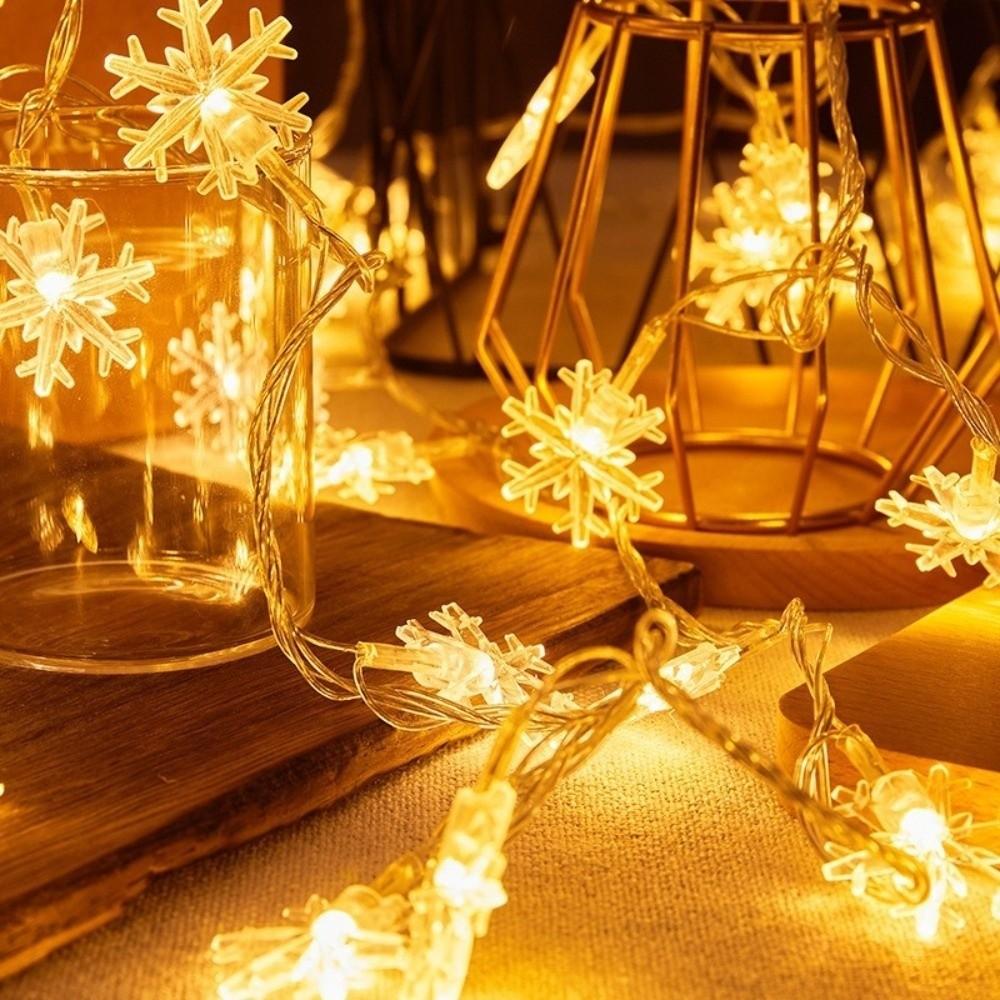 Multicolor Christmas Lights Lamp String 80LED Warm Color Xmas Tree Lights Stars/Snowflakes USB String LED String Light Festival