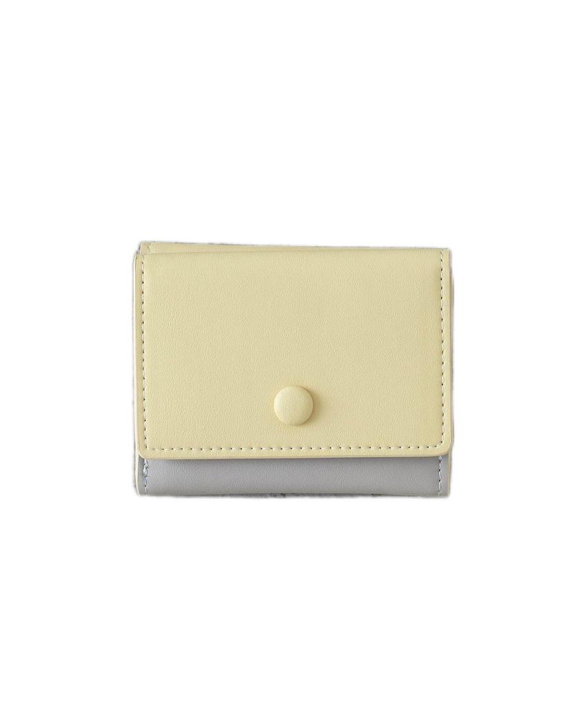 EFOLE Two-Tone Faux Leather Tri-Fold Mini Wallet In Yellow