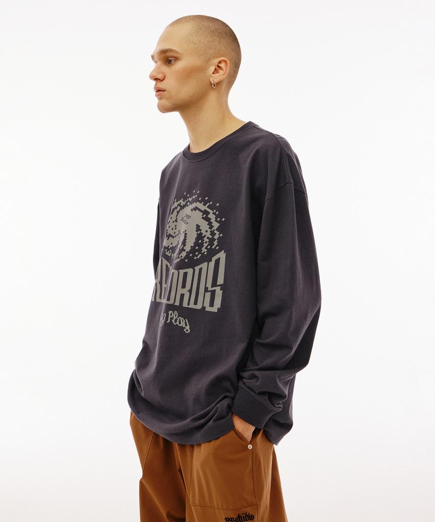 1993STUDIO Longplay Records Long Sleeve_Charcoal