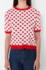 Women's Elegance Style Sweater Red Crew Neck Knitwear Sweater