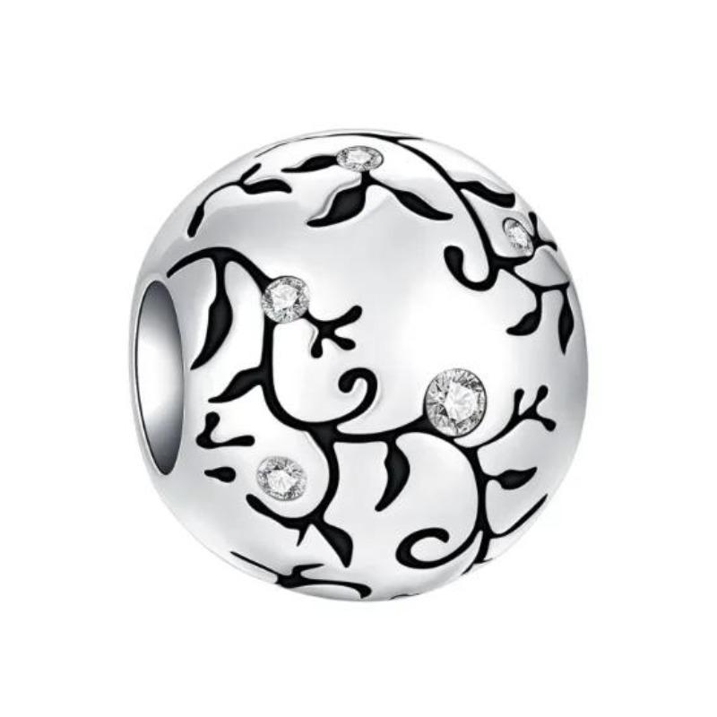 Nya Hjärtformade Berlocker Kopparblomma Evig Kärlek Pärlor Passar Originalarmband Halsband För Kvinnor DIY Smycken Gåva