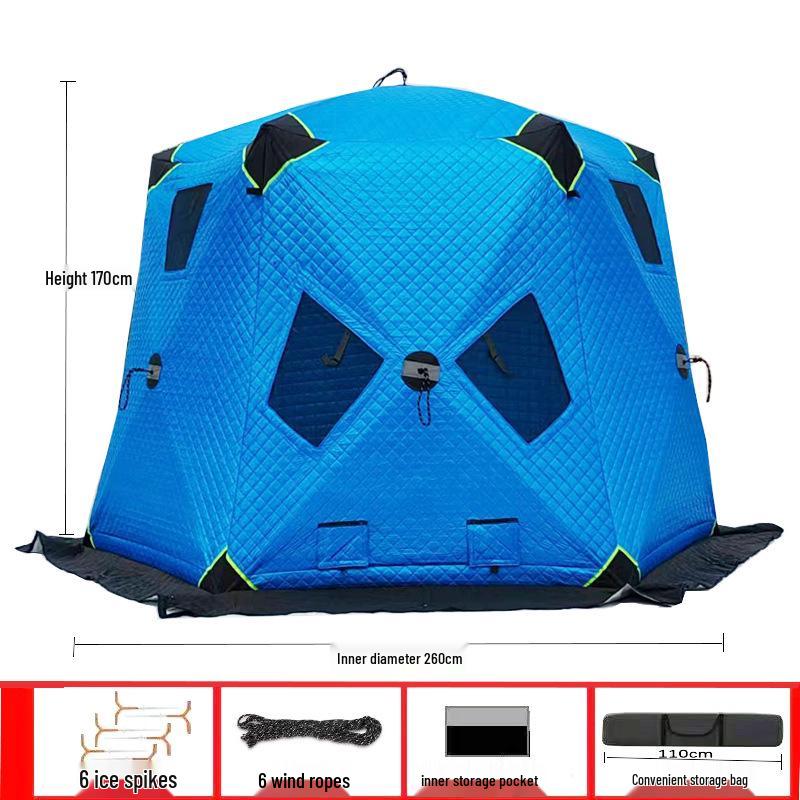 Portable Winter Ice Fishing & Camping Shelter: Thick Cotton-Padded, Windproof, Warm, and Cold Protection Tent
